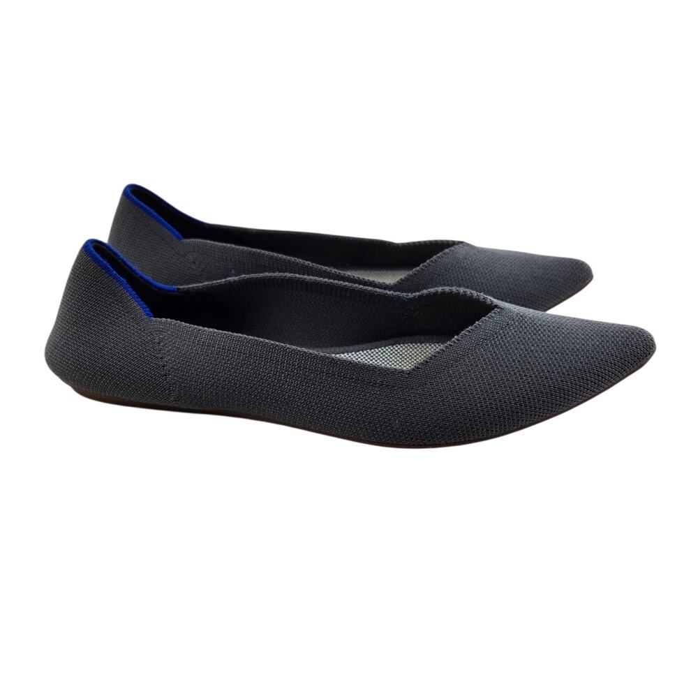 Rothy's The Point‎ Ballet Flats Womens 7.5 Grey Pointed Toe Knit Washable Preppy